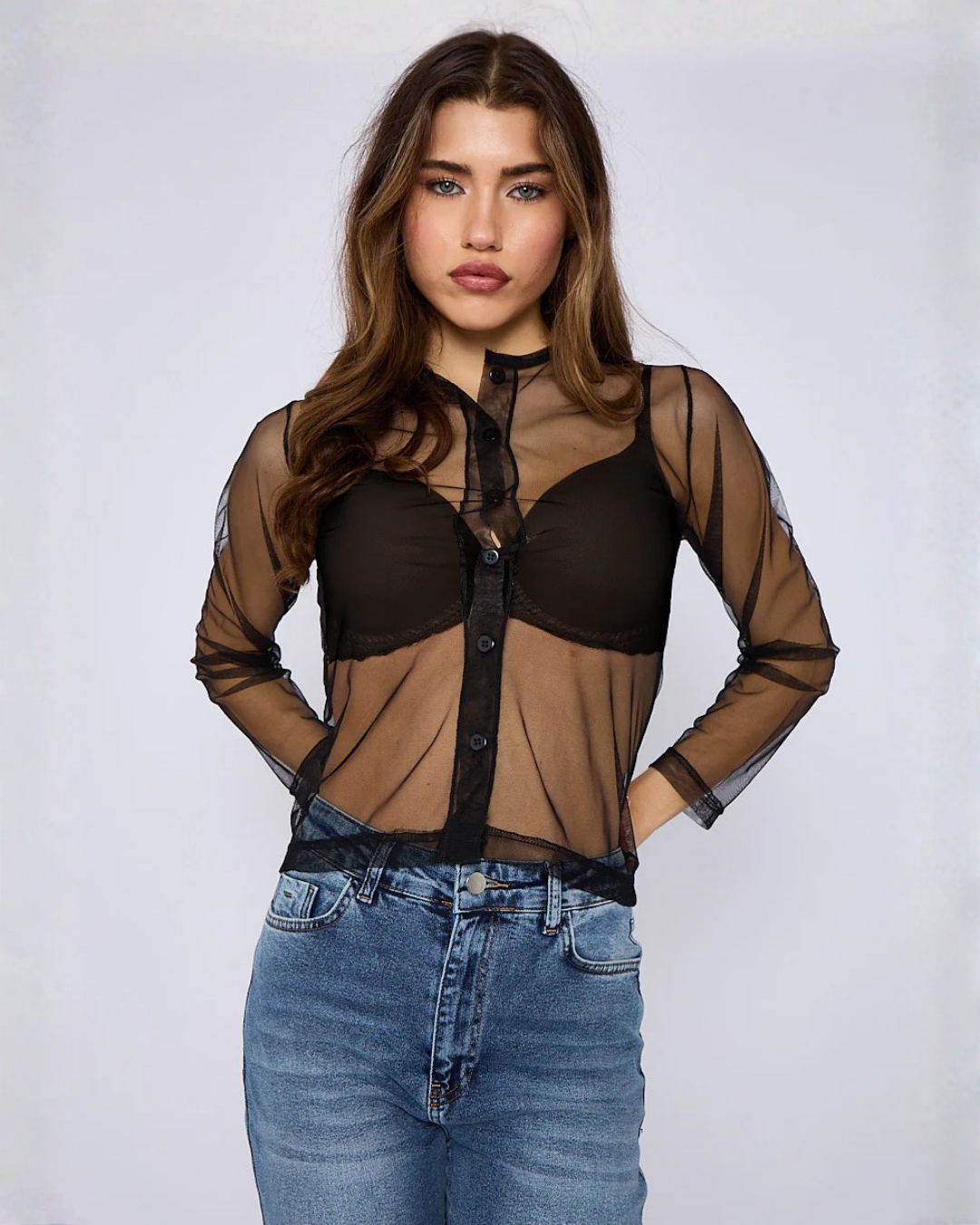 Mesh Button Top