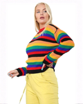 Cozy Striped Knitwear Jumper Dress for women