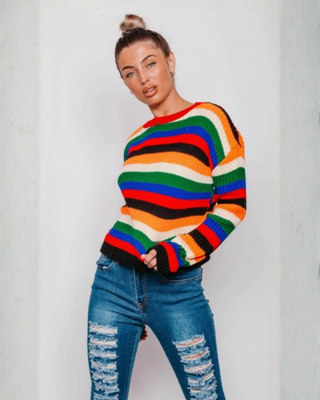 Rainbow Knit Sweater