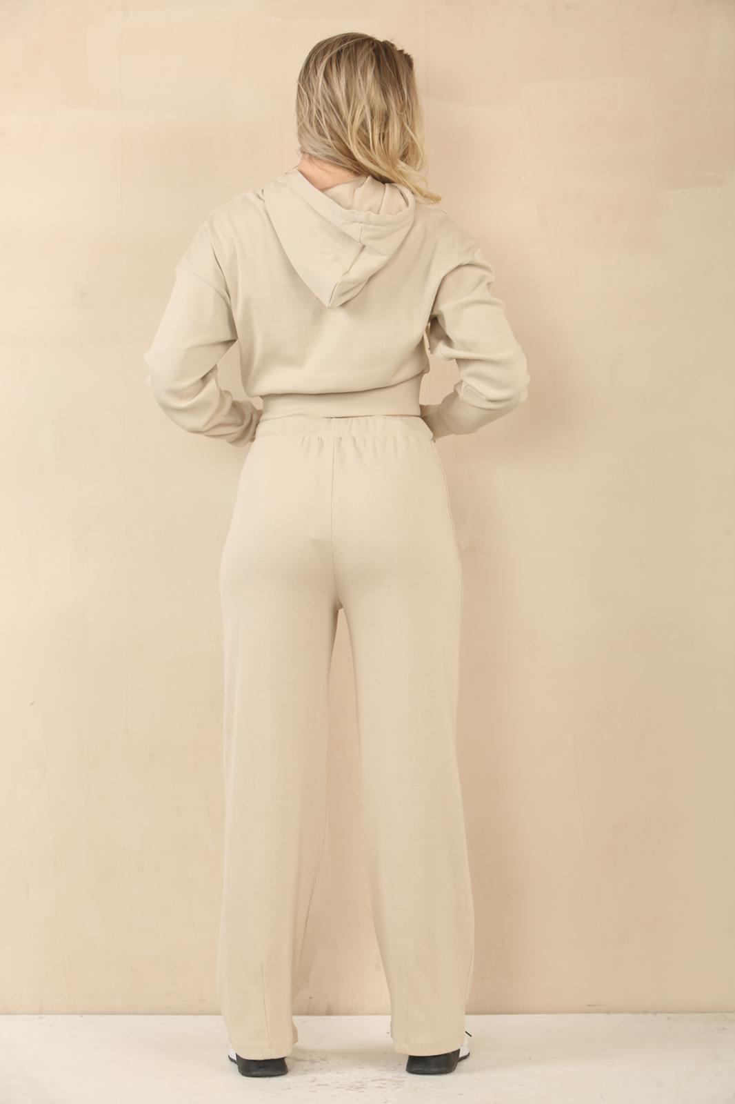 Interlock Cropped Zip Hoodie & Bell Bottom Trousers Set