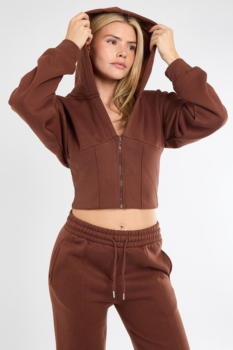 Ribbed Corset Fit Trousers Set – Stylish Two-Piece Co-Ord for Everyday Wear