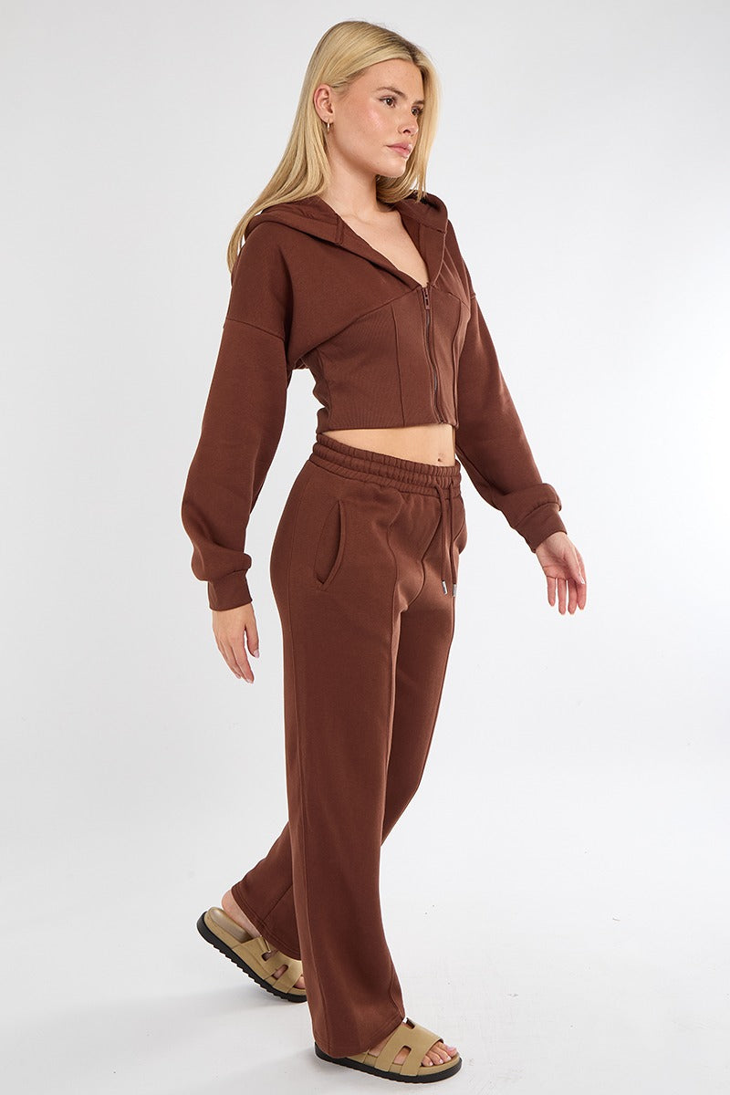 Ribbed Corset Fit Trousers Set – Stylish Two-Piece Co-Ord for Everyday Wear