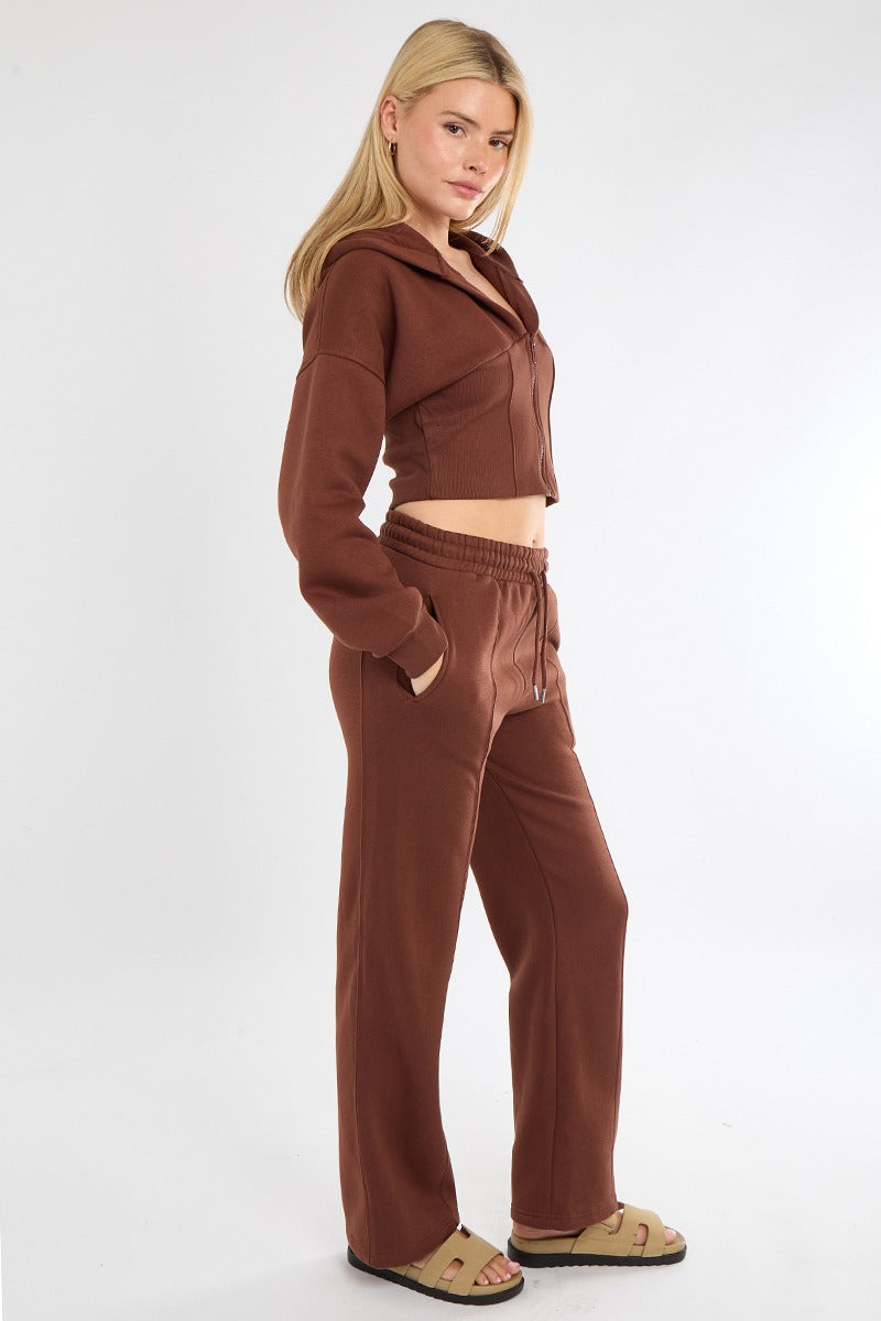 Ribbed Corset Fit Trousers Set – Stylish Two-Piece Co-Ord for Everyday Wear