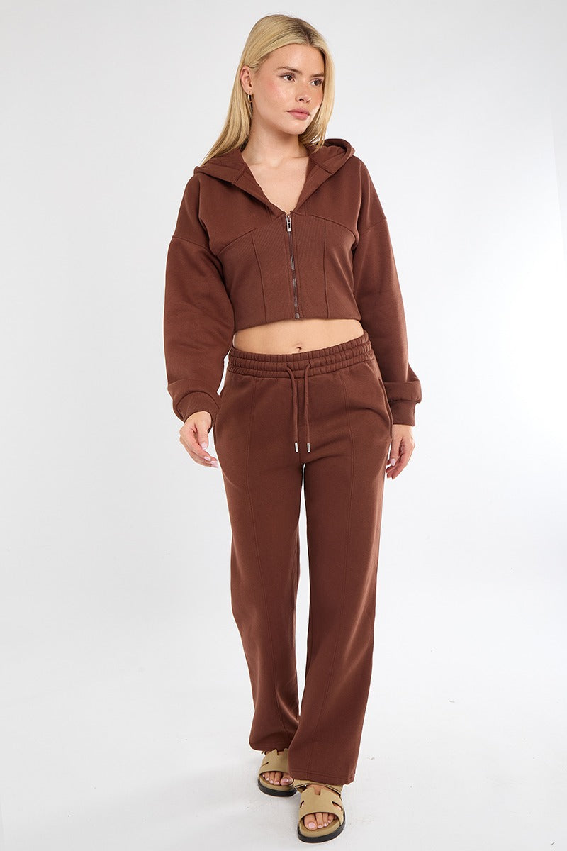 Ribbed Corset Fit Trousers Set – Stylish Two-Piece Co-Ord for Everyday Wear