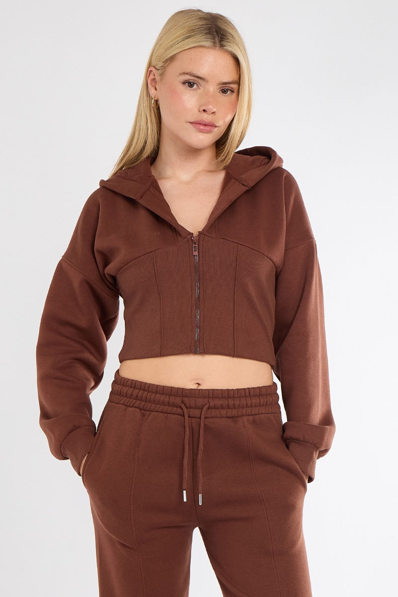 Ribbed Corset Fit Trousers Set – Stylish Two-Piece Co-Ord for Everyday Wear