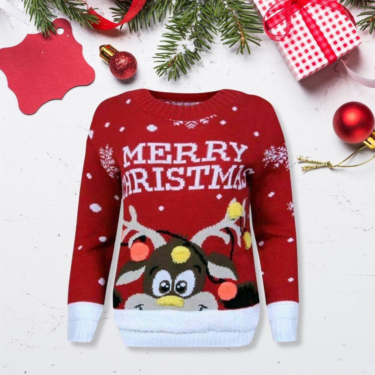 A Very Merry Pompom Holiday Sweater – Fun, Soft & Festive Christmas Jumper
